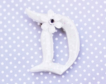 Disney D Brooch - White Stars Disney D Pin