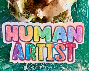 Hand Drawn Human Artist Sticker | Support Living Artist | Hollie Day Art
