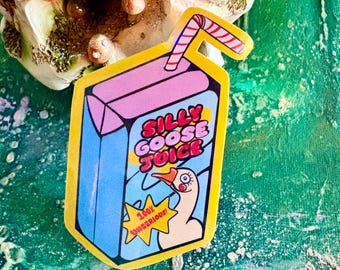 Handmade Silly Goose Juice Sticker