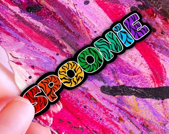 Rainbow  Zebra Spoonie Sticker | Chronic Illness Support Sticker | Holographic Sticker | Invisible Illness | Rainbow Rare Disease Sticker