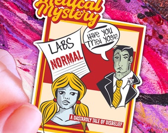 Spoonie Sticker | Invisible Illness Medical Book Sticker | Chronic Illness Sticker | Disability Pride Sticker | Mystery Book Parody