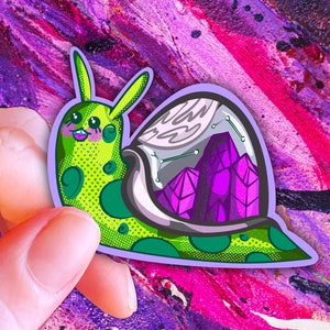 Galaxy Snail Sticker | Space Snail Sticker | Crystals Snail | Holographic Vinyl Sticker | Unique Sticker | Space | Astronomy | Celestial