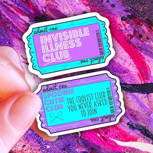 Handmade Spoonie Ticket Stickers