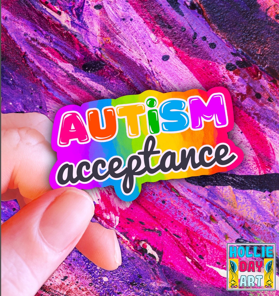 Autism Acceptance Sticker: Rainbow Neurodiversity Vinyl Decal - Etsy
