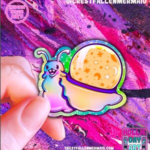 Pastel Rainbow Galaxy Snail Sticker | Space Snail | Snail | Holographic Vinyl Sticker | Unique Sticker | Space  | Hollie Day  | Celestial