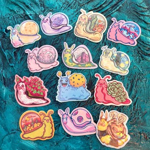 Handmade Mini Snail Stickers Bundle