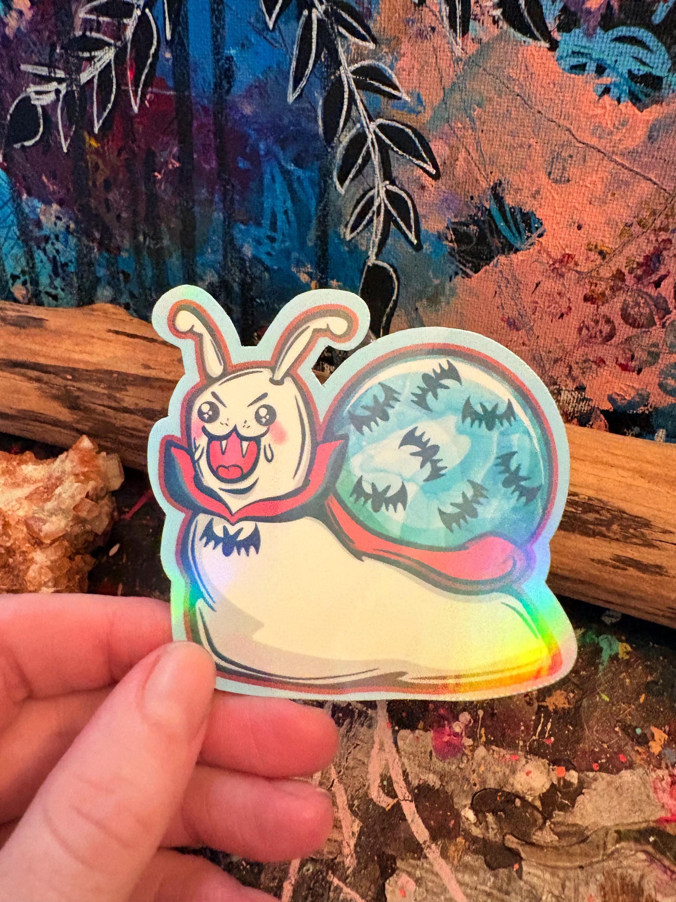 Vampire Snail Vampire Snail Sticker: Holographic Vinyl Halloween Decal - Etsy
