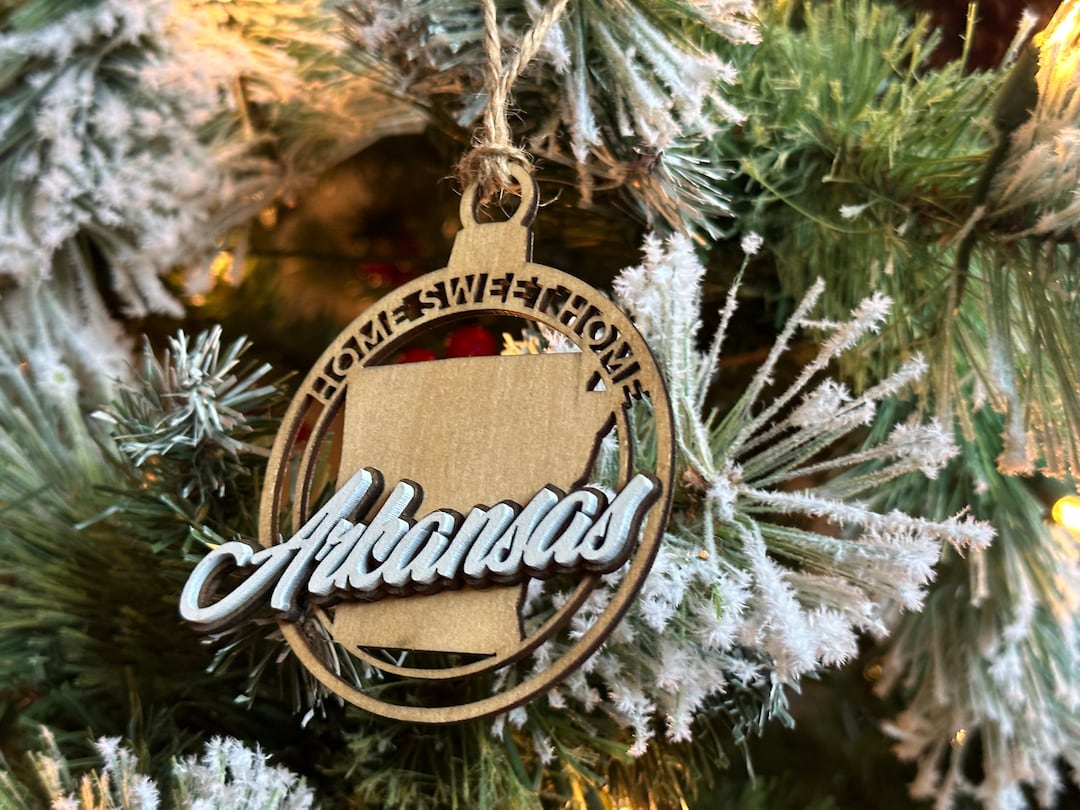Arkansas State Ornament Rustic Christmas Tree Decoration Wreath Decor