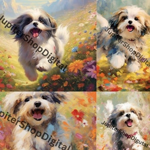 Printable Art, Shih Tzu Dog Art Collection: Various Painting Styles - Graphics, Clip Art, PNG Format