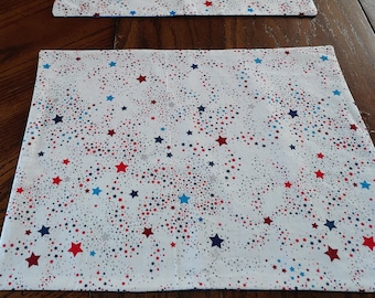 Independence Day Placemats with Red, Blue and Silver Stars