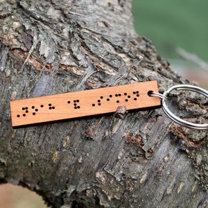 Custom Braille Keychain - Secret Message Gift - Personalized Braille Keyring - Made in the USA - Unique Customized Gift