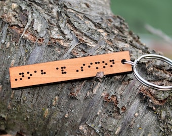 Custom Braille Keychain - Secret Message Gift - Personalized Braille Keyring - Made in the USA - Unique Customized Gift