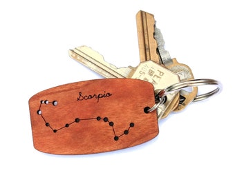 Scorpio Zodiac Keychain - Zodiac Constellation Keychain