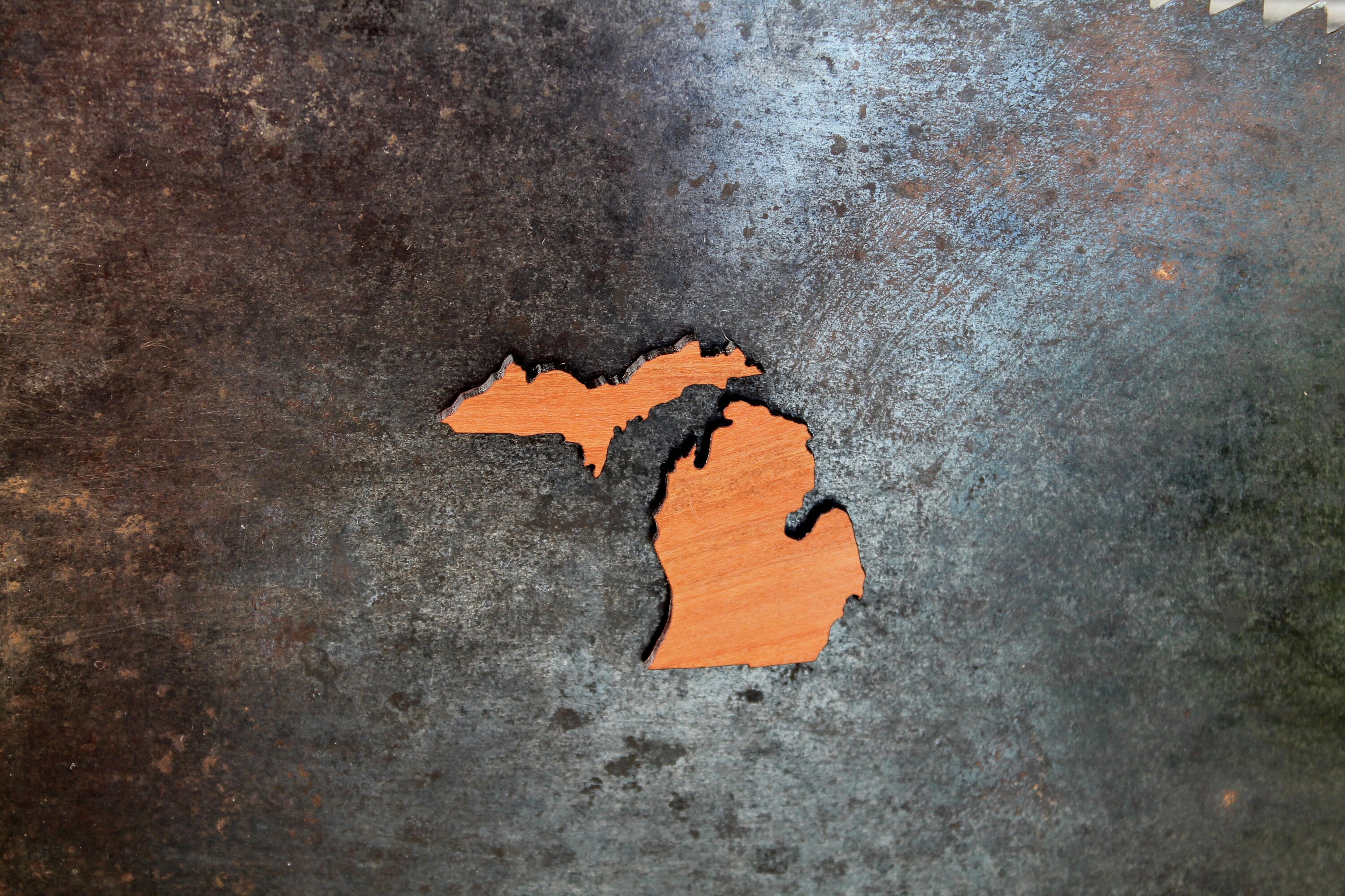 Michigan State Made in the USA From Salvaged Cherry Etsy