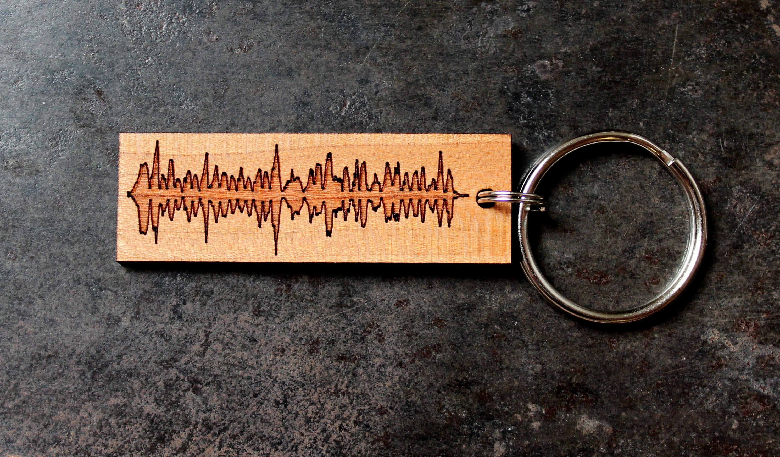 Custom Soundwave Keychain Voice Recording Keychain Heartbeat
