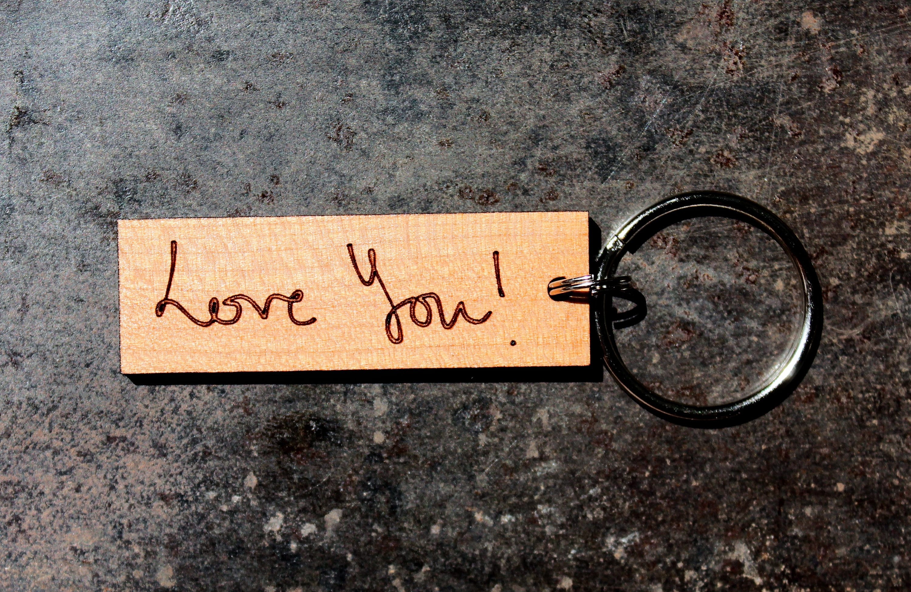 Personalized handwriting keychain made in the USA