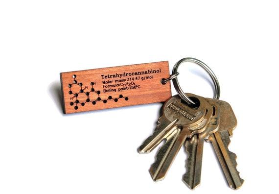 THC Molecule Keychain - Weed Shirt - Cannabis Accessories - Science Keychain - Weed Box