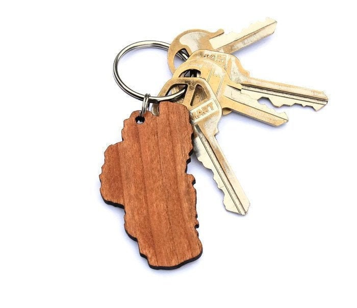 Wooden Lake Tahoe Keychain Lake Tahoe Art Lake Tahoe Gift Lake
