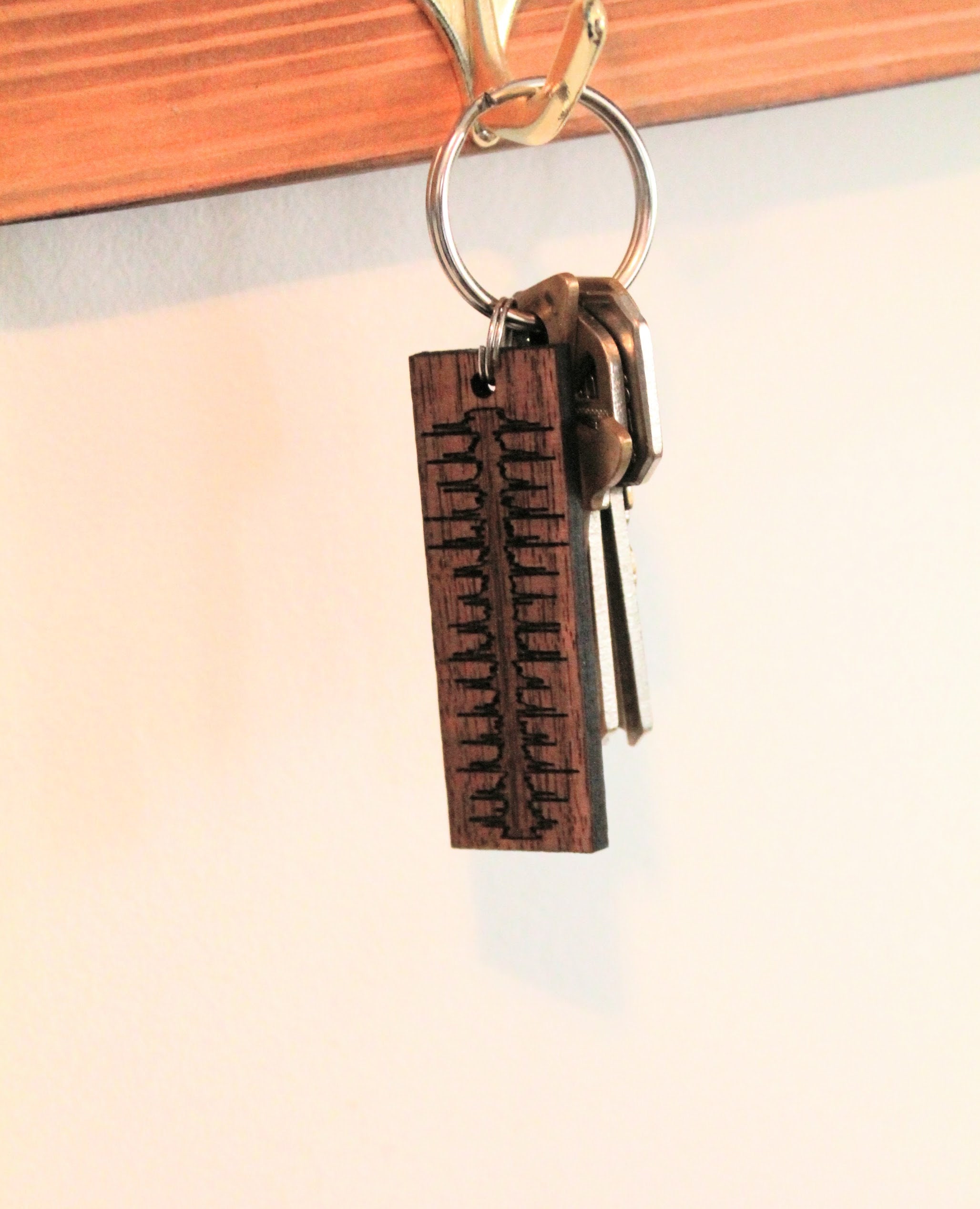 Personalized Leather Sound Wave key chain Soundwave keychain recording engraving