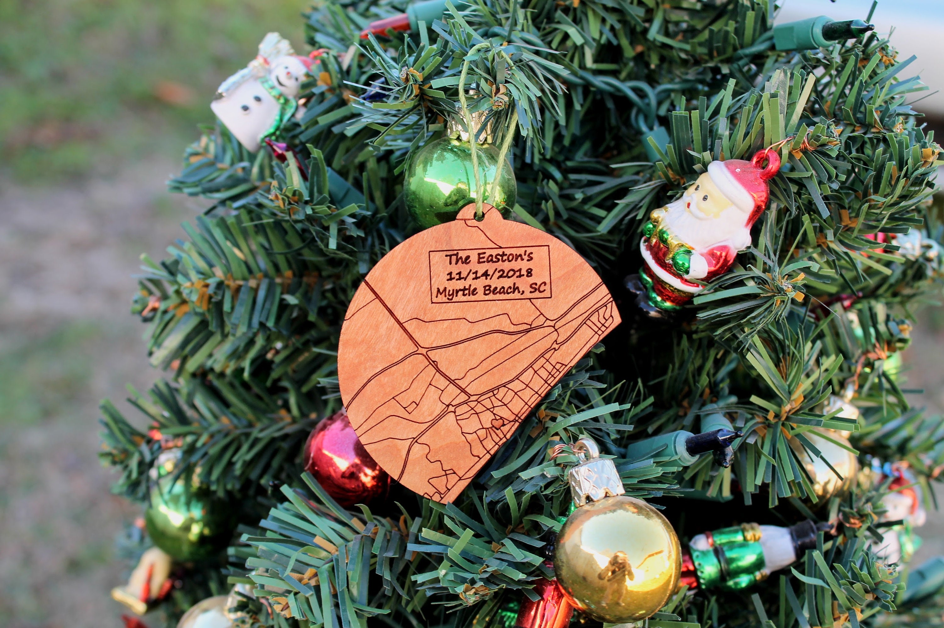 Custom Beach Town Map Ornament Beach Ornament New Home Ornament