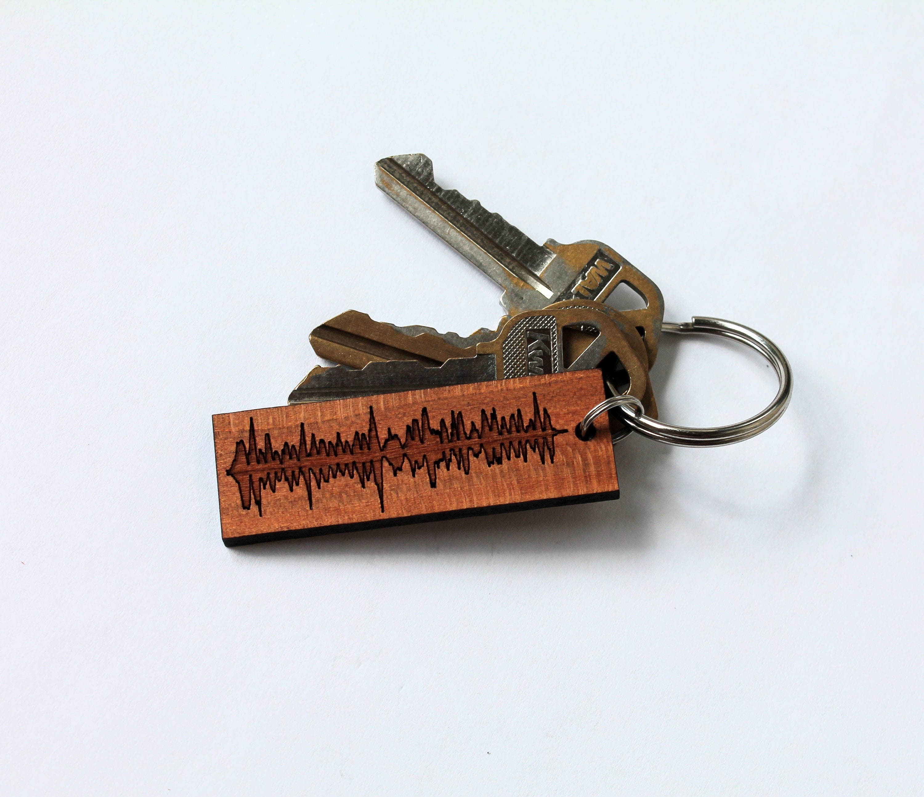 Custom Soundwave Keychain Voice Recording Keychain Heartbeat