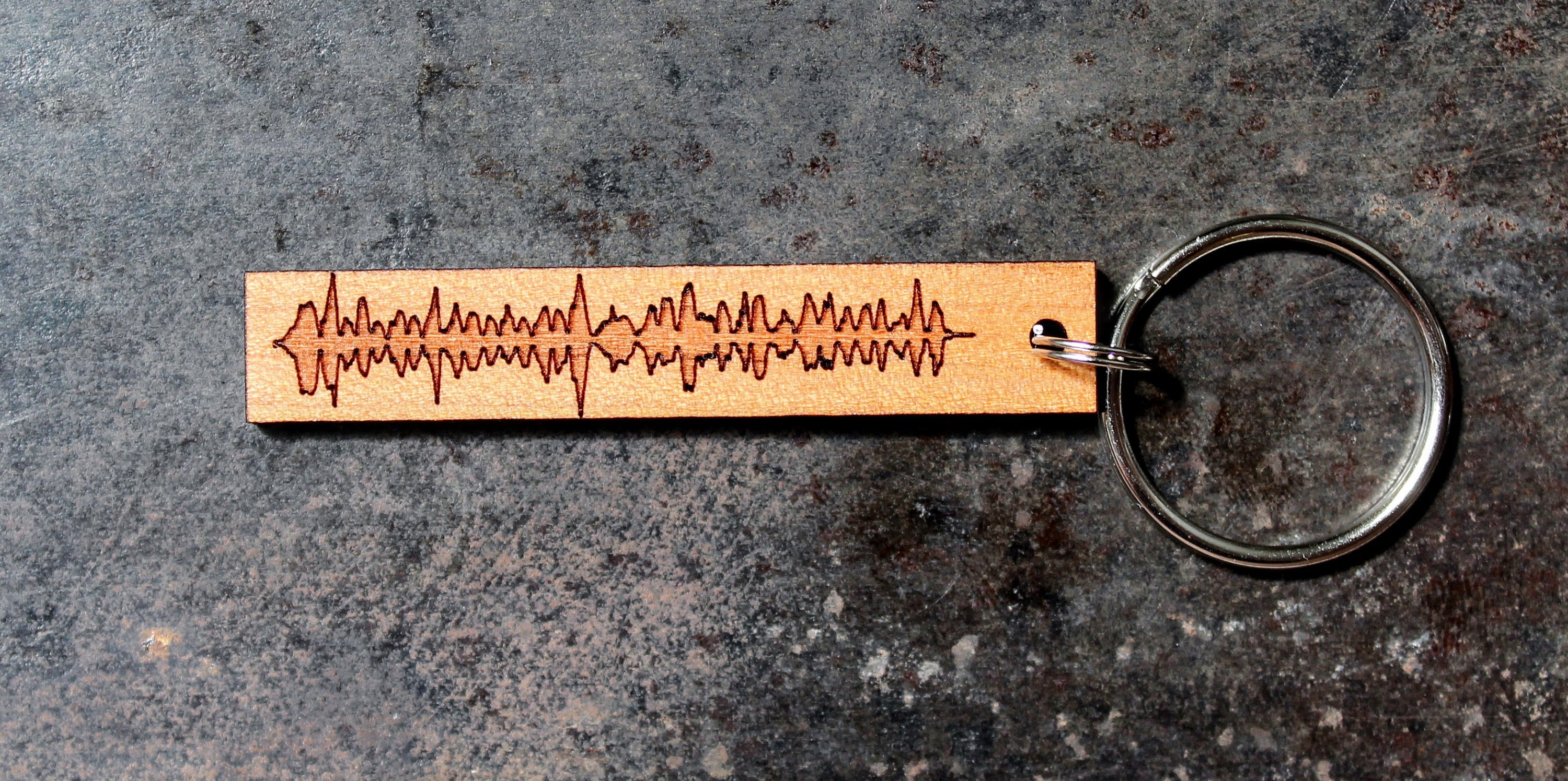 Personalized Sound Wave Keychain Made in the USA Engraved Etsy
