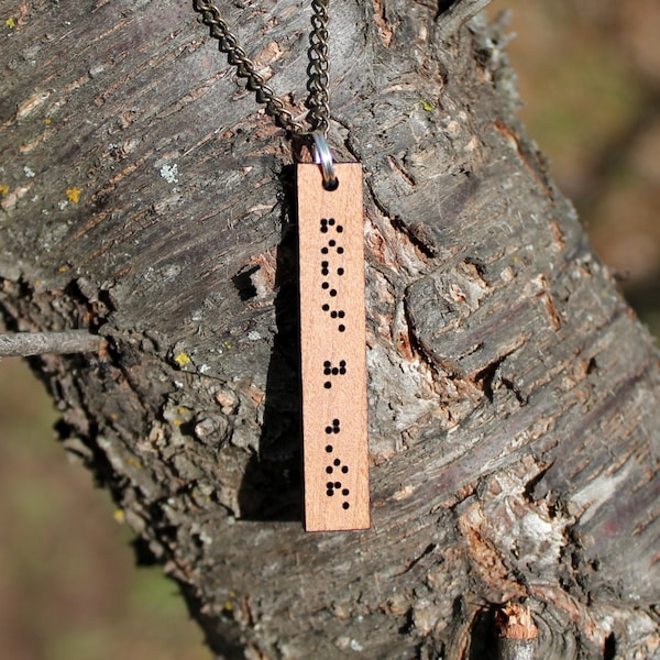 Custom Braille Necklace - Braille Jewelry - Braille Pendant - Personalized Braille