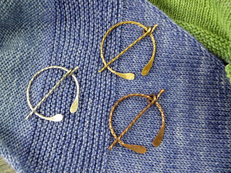 Twisted Wire Brass Shawl PinCeltic BroochPenannular Pin