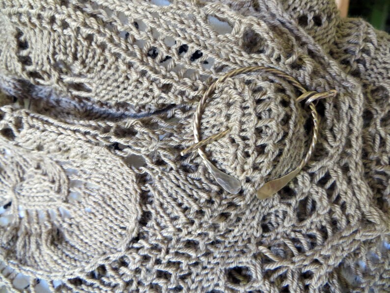 Twisted Wire Brass Shawl PinCeltic BroochPenannular Pin