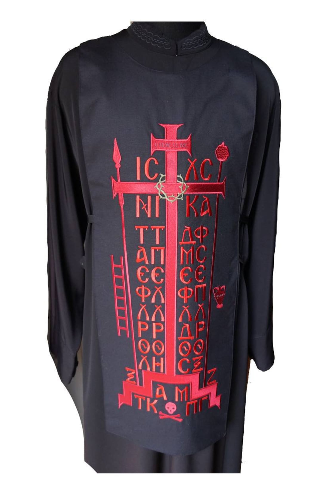 Greek Monastic Great-schema. Red on Black. Embroidered. - Etsy