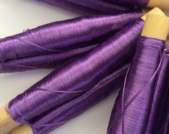 X2 spools of lilac purple threads in vegetable silk, Moroccan sabra, silk