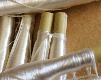 2 spools of silk thread, off-white color, Moroccan sabra, silk, embroidery thread, silkthread, vegetable silk