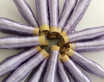 Sabra Violet Grey Linen Silk Thread Reels, Luxury Embroidery, Weaving, Vegetable Silk, Moroccan Silk