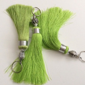 Almond green Moroccan pompom in vegetable silk sabra, silk, morocco, decoration, jewelry, silk