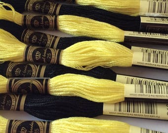 10 Hilos de algodón negro y amarillo bicolor