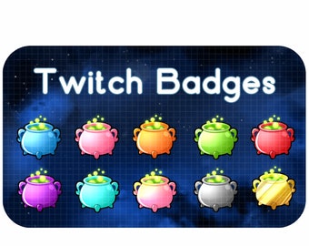 Magic Cauldron - Twitch Badge Pack  | Halloween Twitch Badges | Witchy Twitch Badges | Cute Twitch Badges