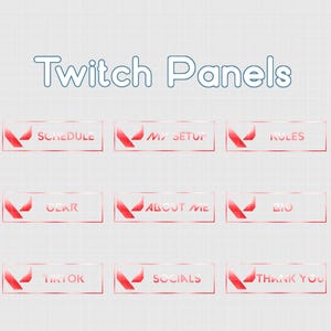 Valorant Twitch Panel Pack | Neon | Gaming | Red | Minimalist | Streamer