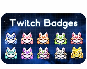 Kitsune Mask - Twitch Badge Pack | Cute Twitch Badges