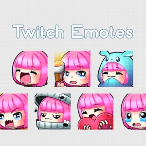 Nea Karlsson Twitch Emote Pack - Tote Bei Tageslicht | DBD Twitch Emotes | Rosa Haare | Gamer | Luftschlangen | Gemütlich | Niedlich | lache | Liebe