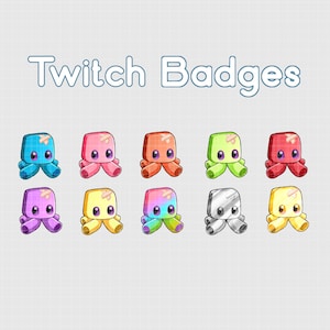 Squishy Valorant Twitch Badge Pack | Cute Octopus | Plushie | Sub | Bits | Streamer | Gamer | Kawaii
