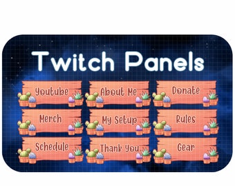 Cosy Succulents - 32 Twitch Panel Pack | Cute twitch Panels