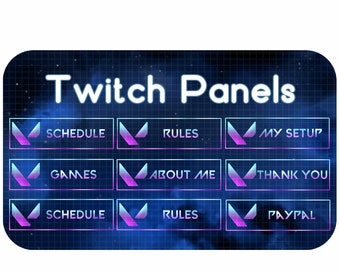 Valorant - 32 Twitch Panel Pack | Cute Twitch Panels