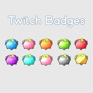 Magic Cauldron Twitch Badge Pack  | Witchy Vibes | Spooky Aesthetic | Bits | Subs | Gamer | Streamer | Pastels | Cute | Kawaii