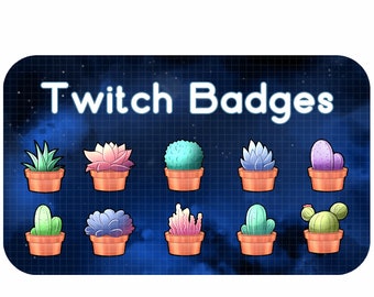 Cosy Succulents - Twitch Badge Pack  | Cute Twitch Badges