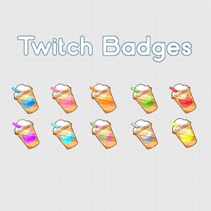 Iced Coffee Twitch Badge Pack | Cute | Sub | Bits | Drink | Kawaii | Pastel | Gamer | Streamer