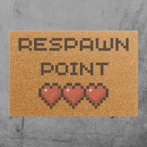 Respawn Point Doormat: Gamer Welcome Mat, Coir Fiber Entryway