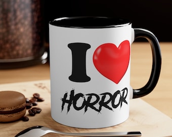 J'aime la tasse à café Horror Accent Mug