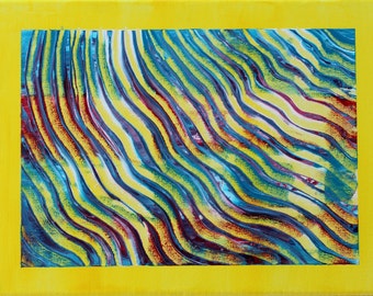 Acrylic painting original  abstract wall art canvas art modern art 9"x12"