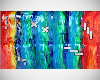 Large Acrylic painting original  abstract wall art canvas art modern art  36"x24"