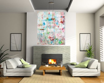 Large Acrylic painting original  abstract wall art canvas art modern art  36"x48"